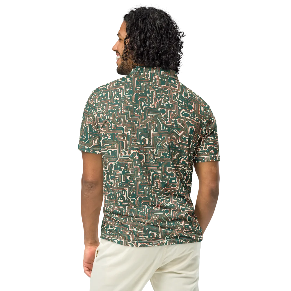 Copper Circuit on Men's Slim Fit Polo Shirt — Back