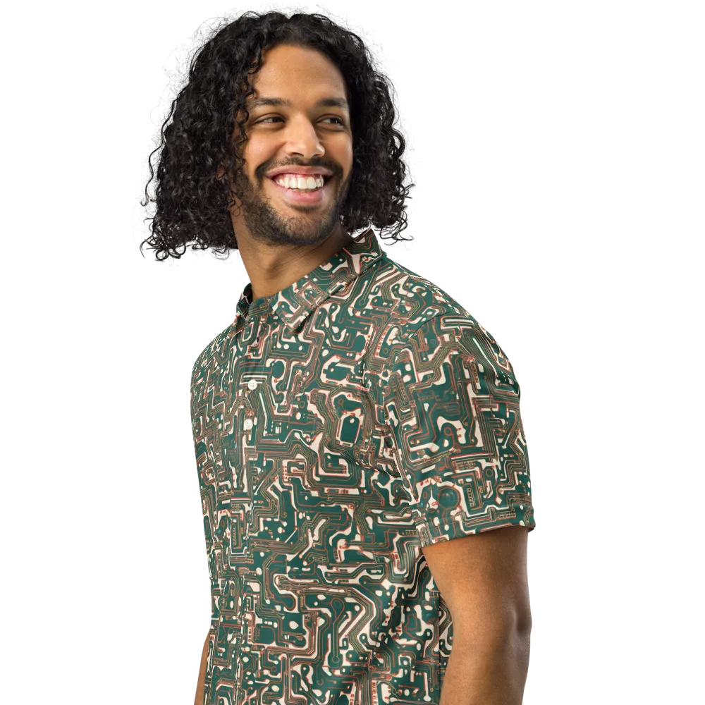Copper Circuit on Men's Slim Fit Polo Shirt — Left Front
