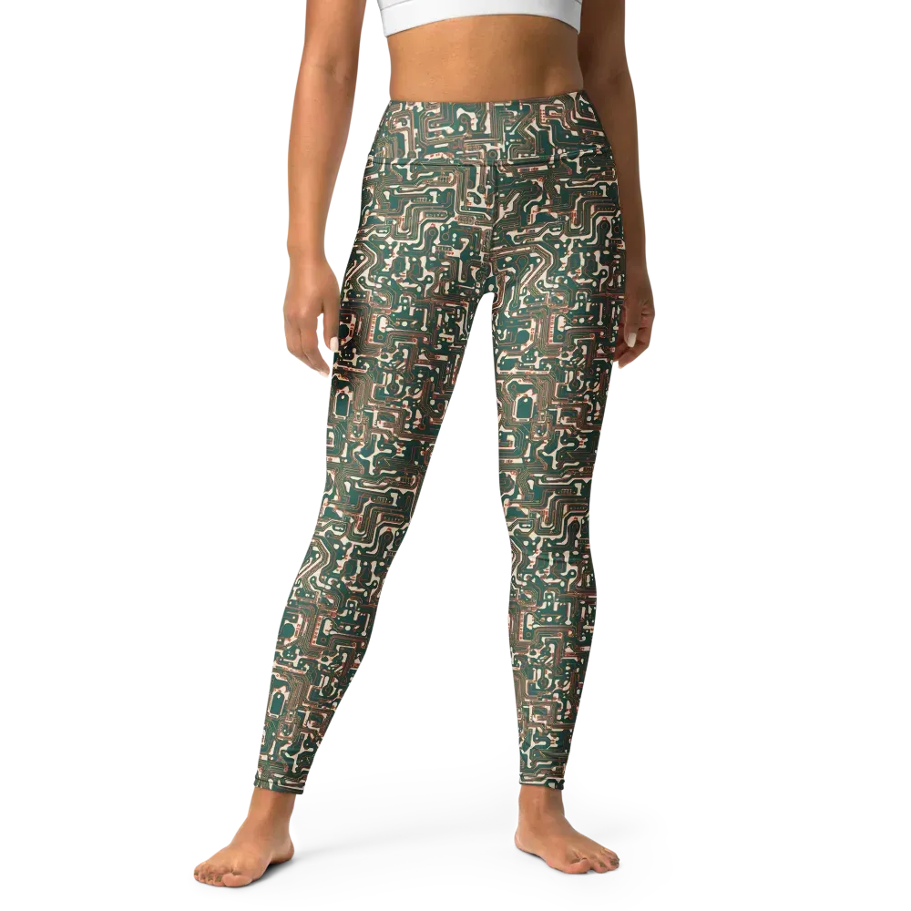 Copper Circuit on Yoga Leggings — Front