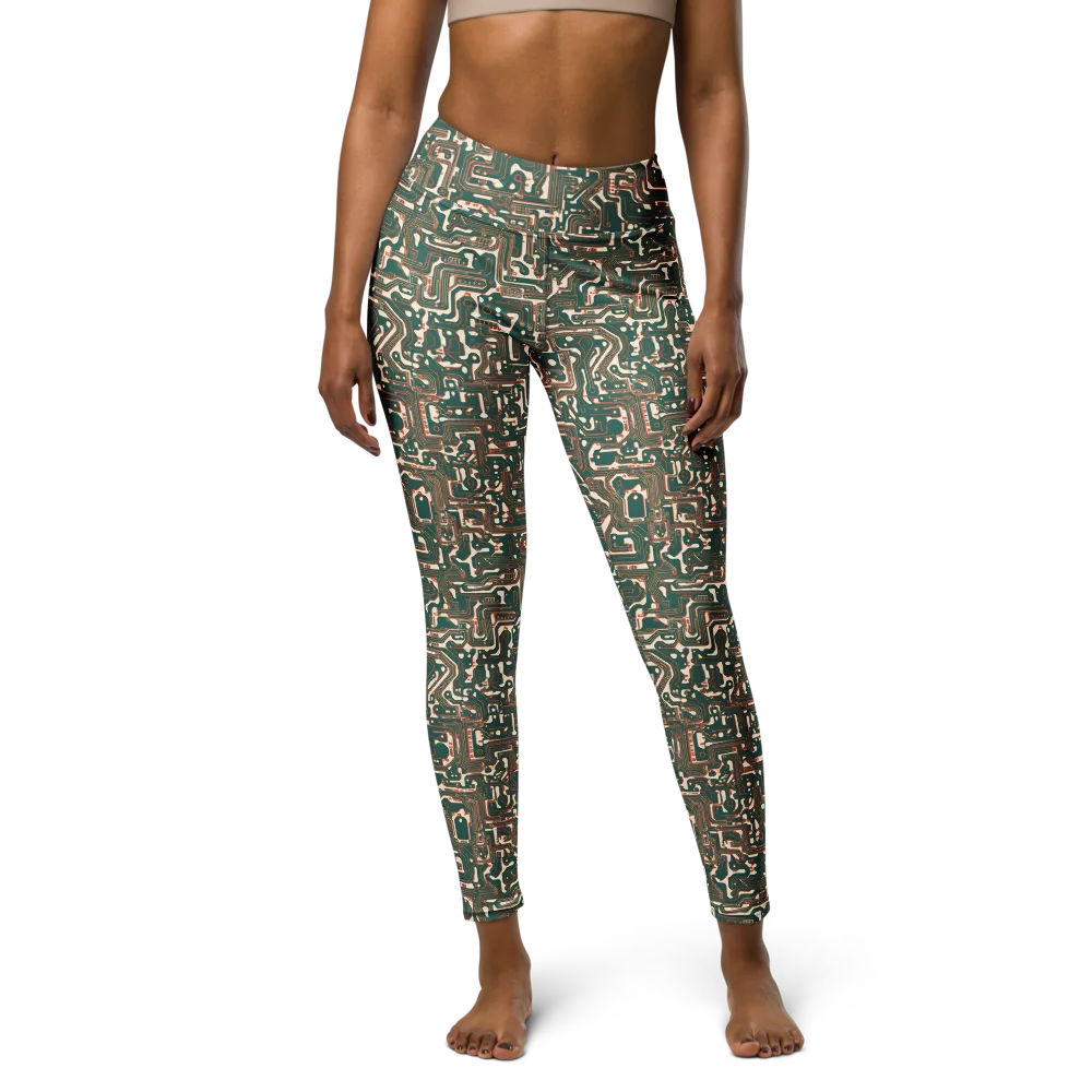 Copper Circuit on Yoga Leggings — Front