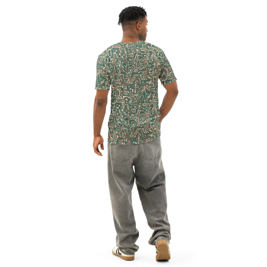 Copper Circuit on Men's Cotton Crew Neck T-Shirt — Back