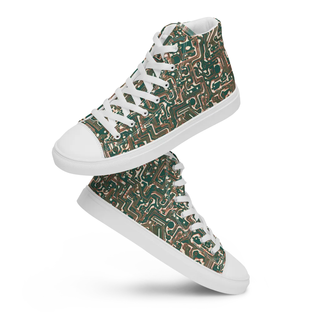Copper Circuit on Men's High Top Canvas Shoes — Front