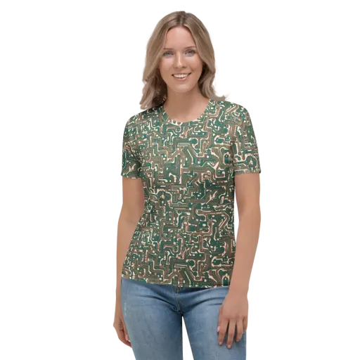 Copper Circuit on a Women's Crew Neck T-Shirt