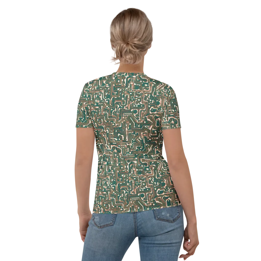 Copper Circuit on Women's Crew Neck T-Shirt — Back