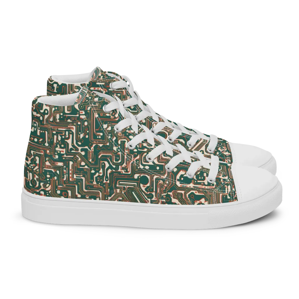 Copper Circuit on Women's High Top Canvas Shoes — Right