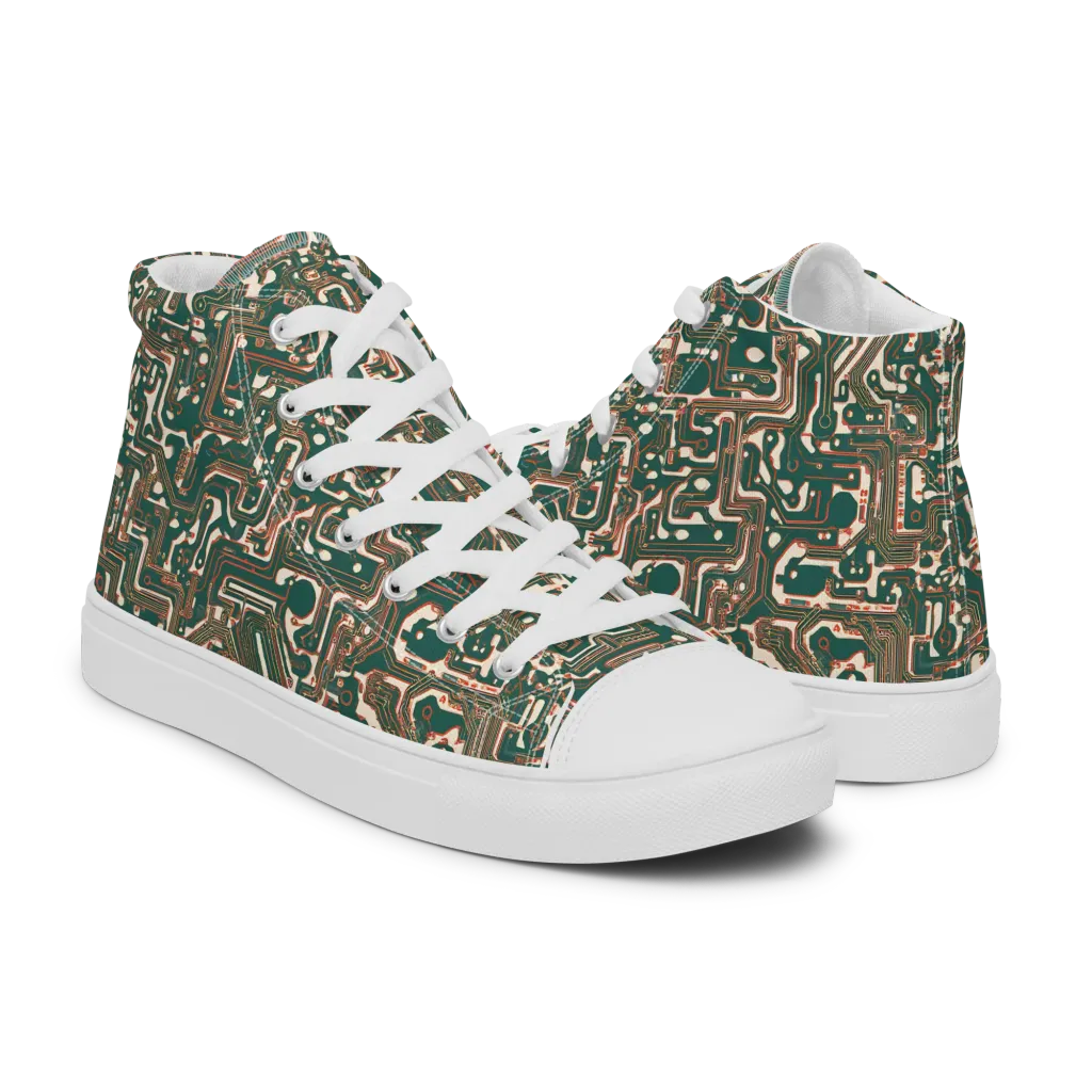 Copper Circuit on Women's High Top Canvas Shoes — Right
