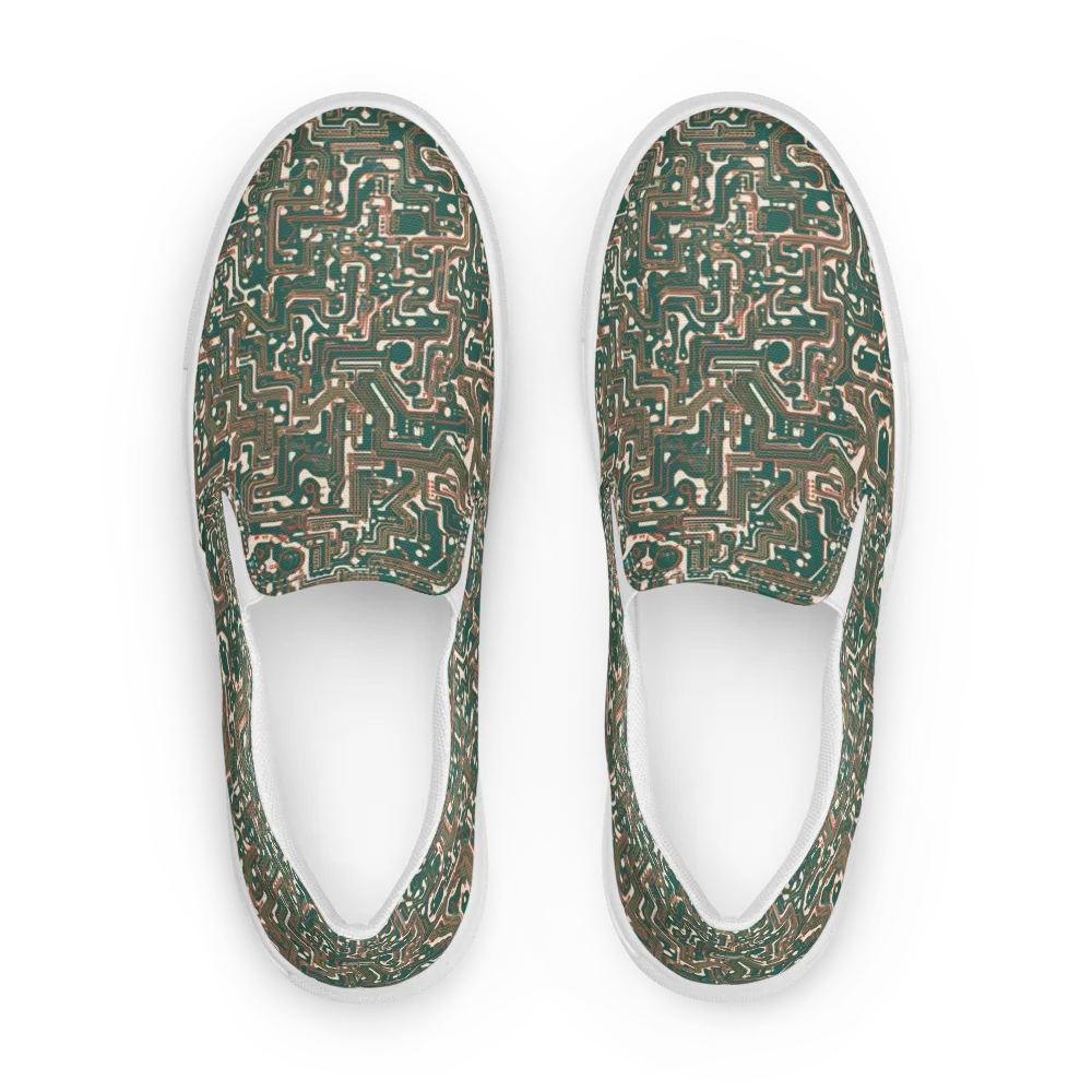 Copper Circuit on Men's Slip-On Canvas Shoes — Front