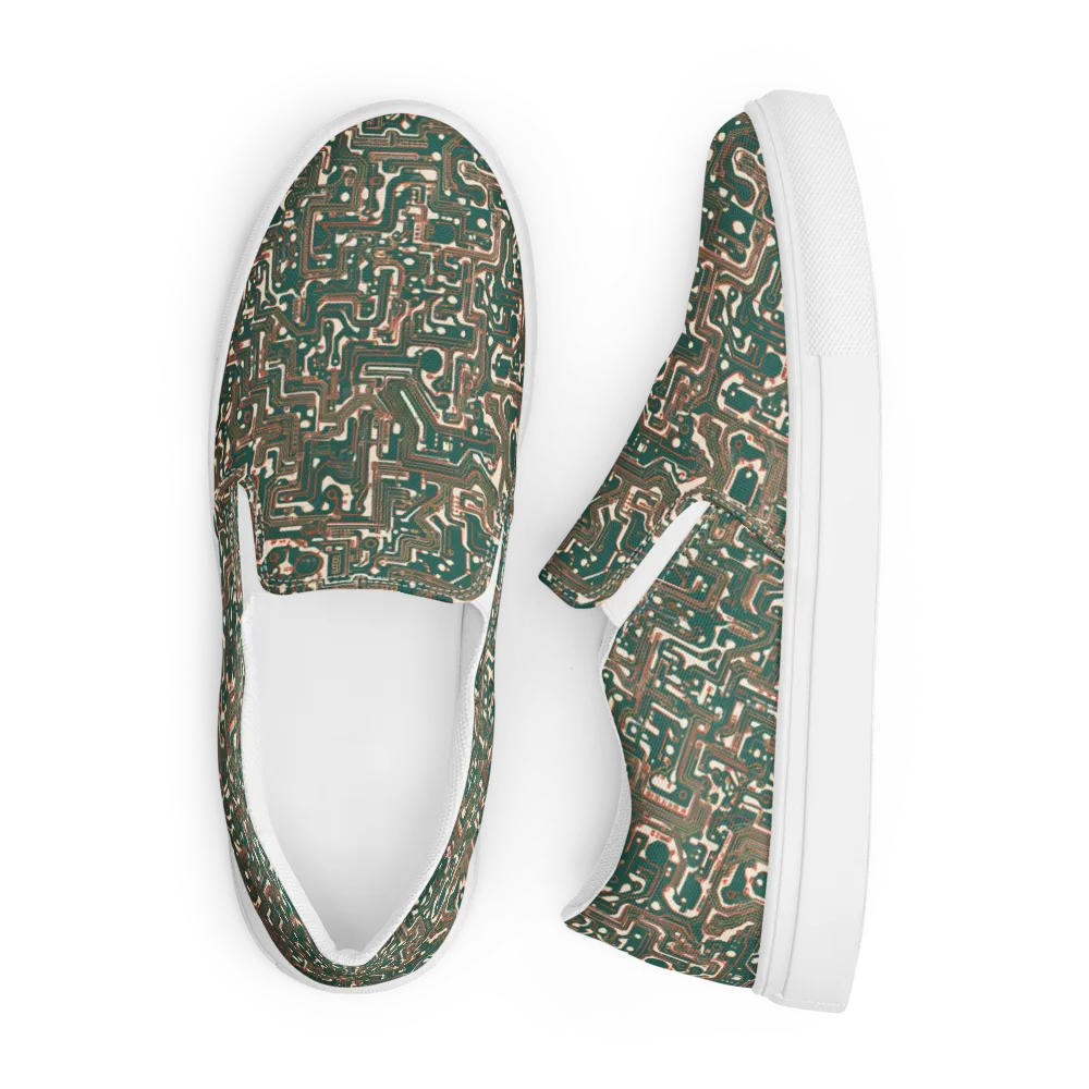 Copper Circuit on Men's Slip-On Canvas Shoes — Front