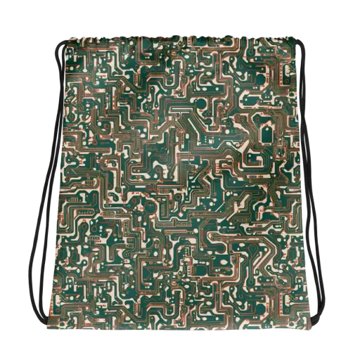 Copper Circuit on a Drawstring Bag