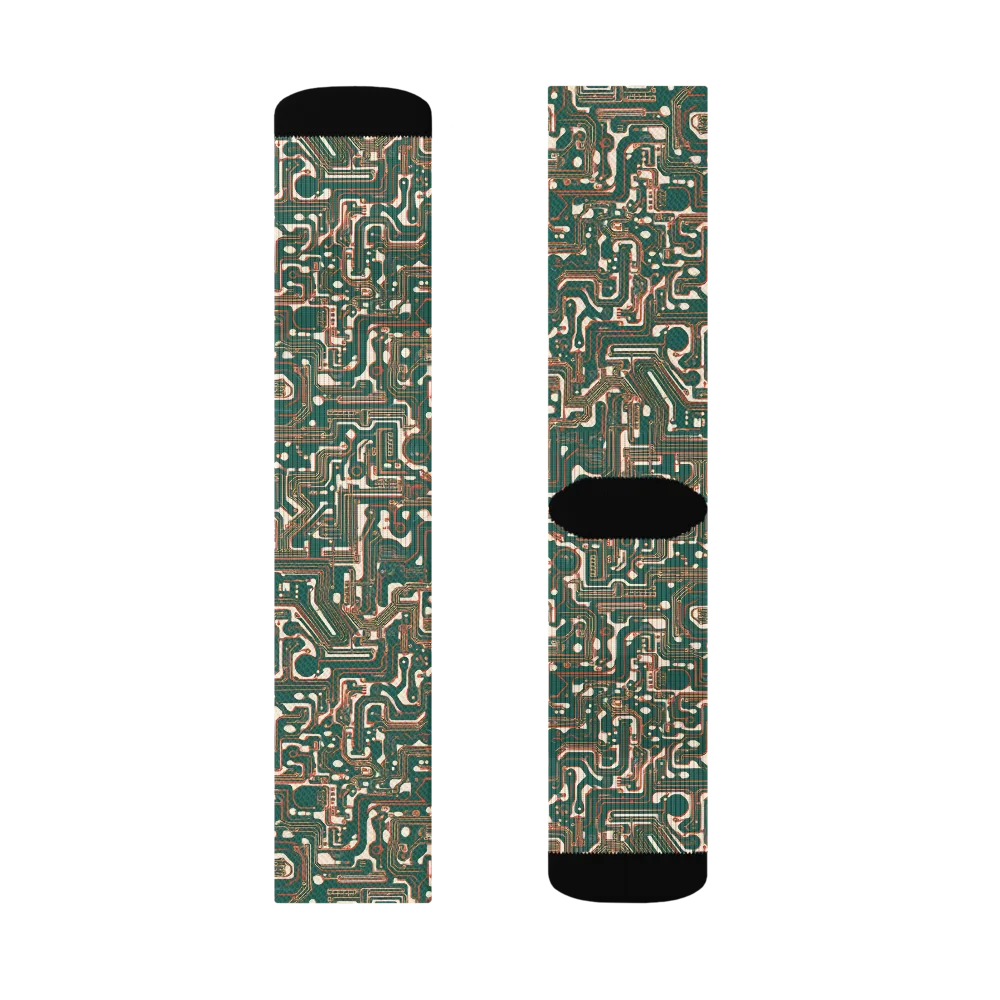Copper Circuit on Socks — Left Sock