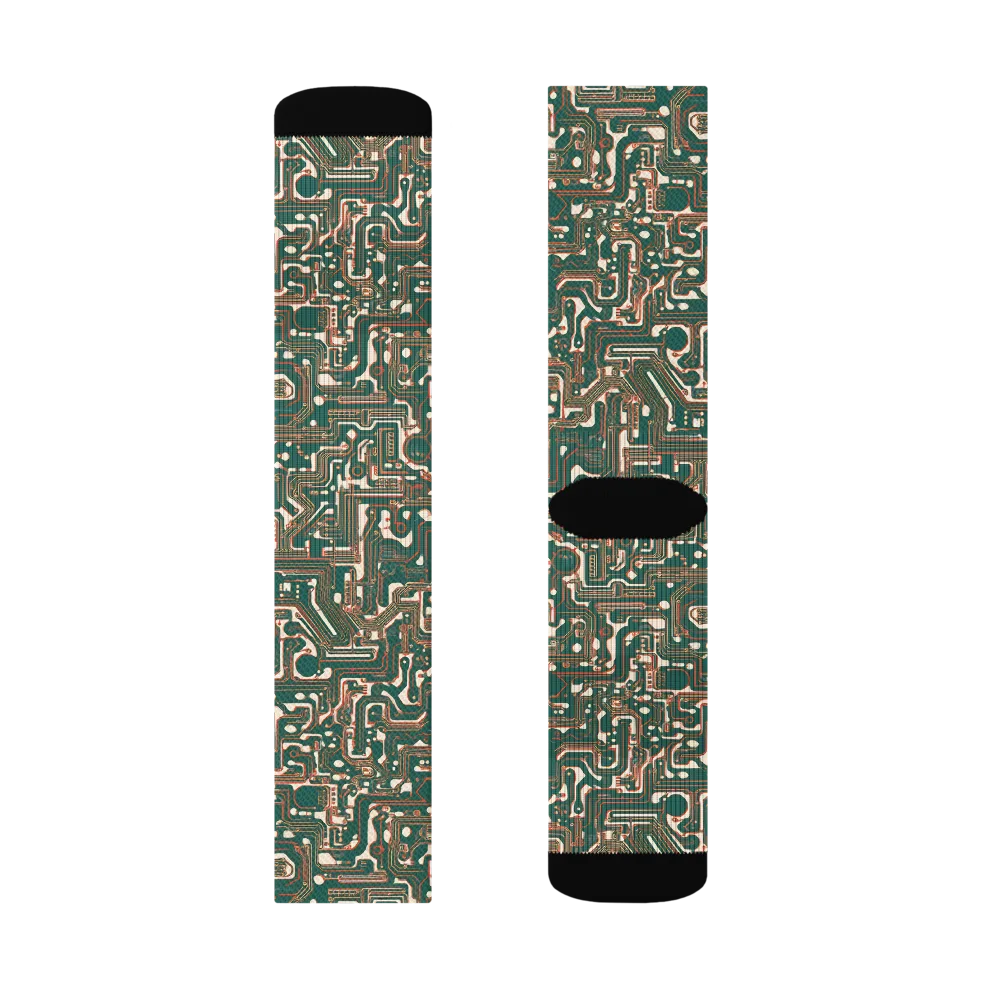 Copper Circuit on Socks — Right Sock