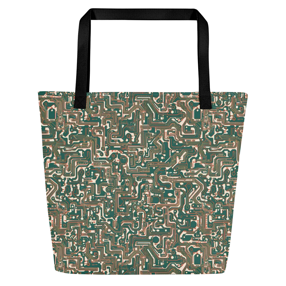 Copper Circuit on Large Tote Bag W/ Pocket — Front