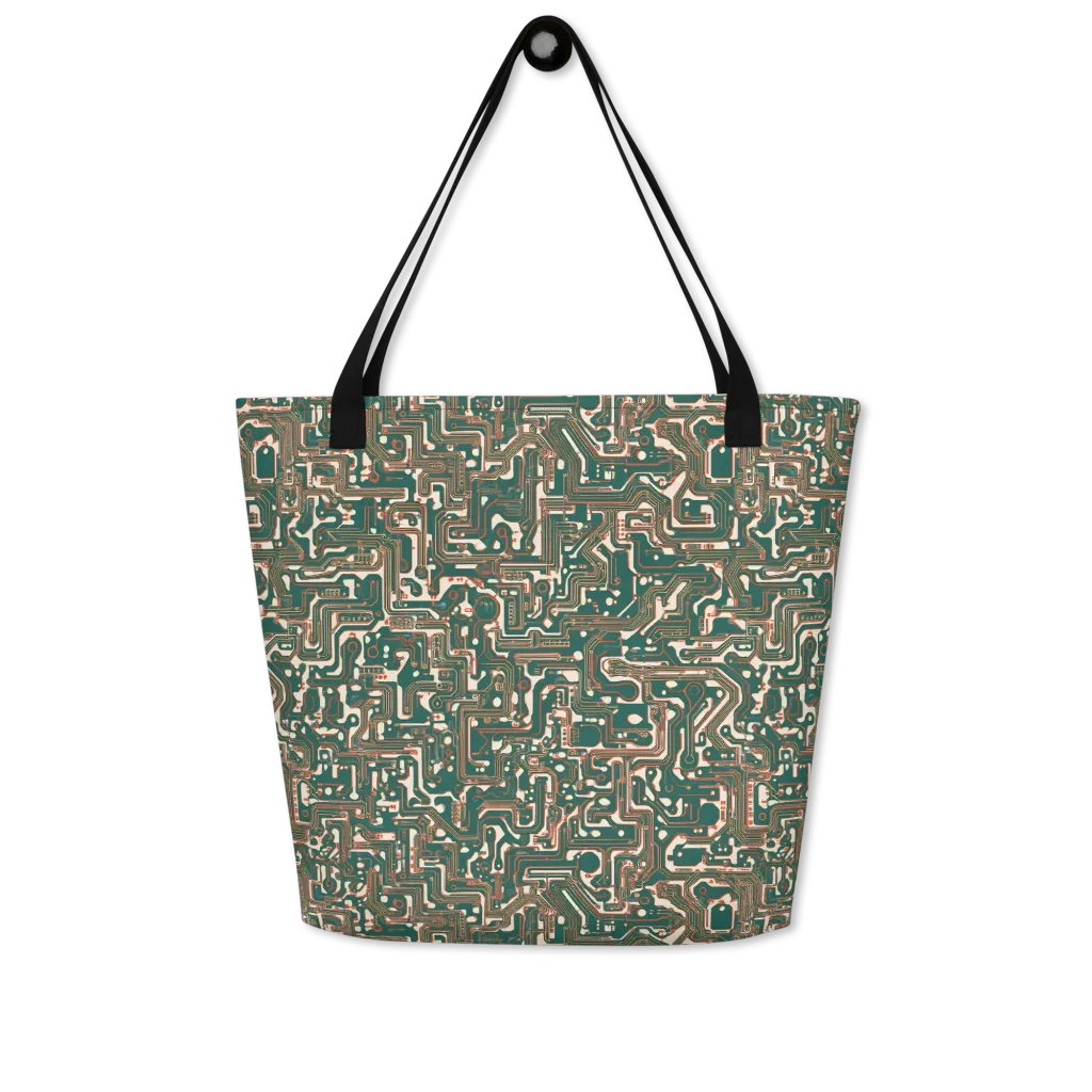 Copper Circuit on Large Tote Bag W/ Pocket — Front