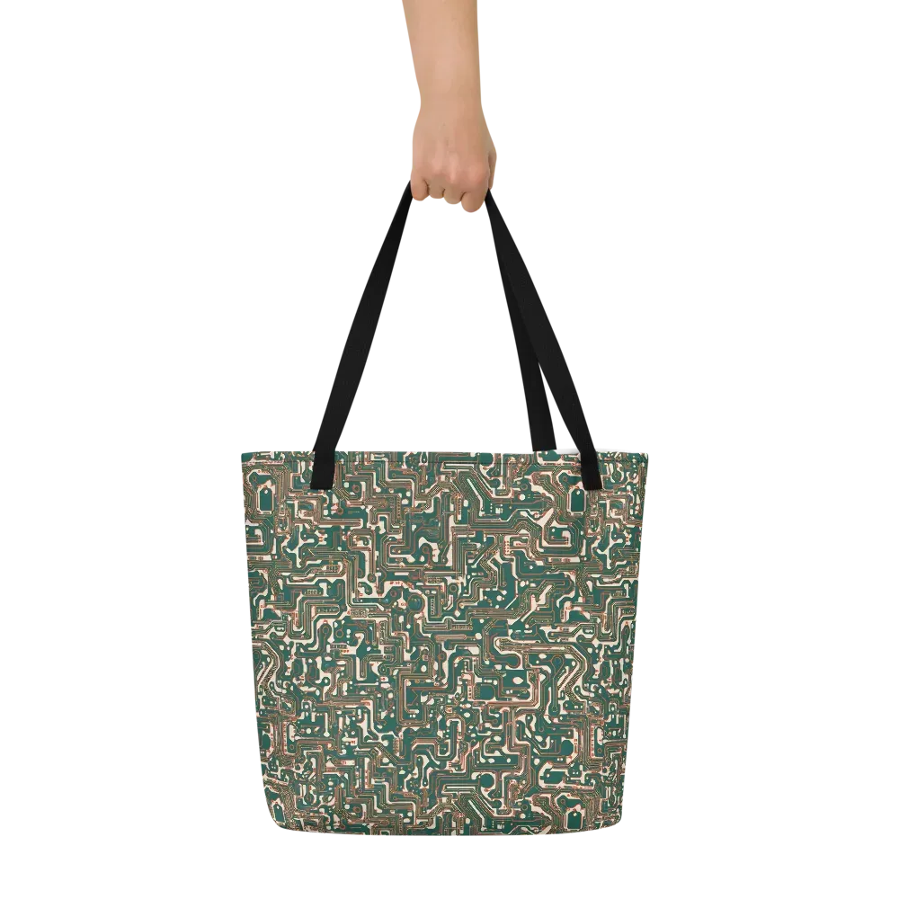 Copper Circuit on Large Tote Bag W/ Pocket — Front