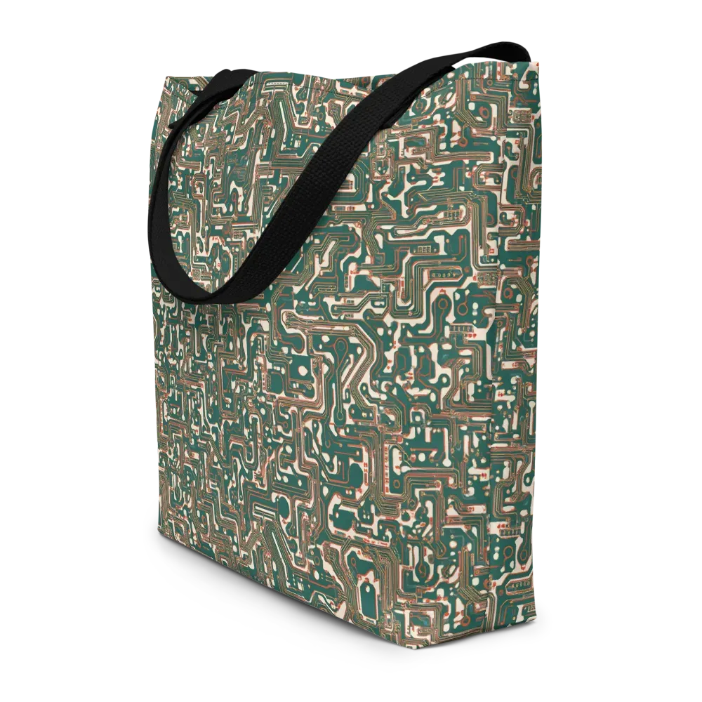 Copper Circuit on Large Tote Bag W/ Pocket — Front