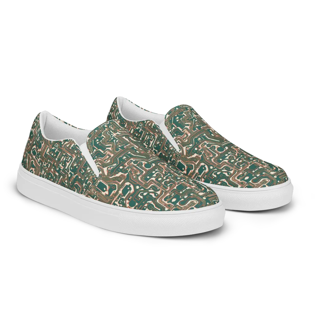 Copper Circuit on Women's Slip-On Canvas Shoes — Right Front
