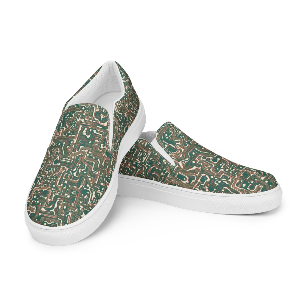 Copper Circuit on Women's Slip-On Canvas Shoes — Left Front