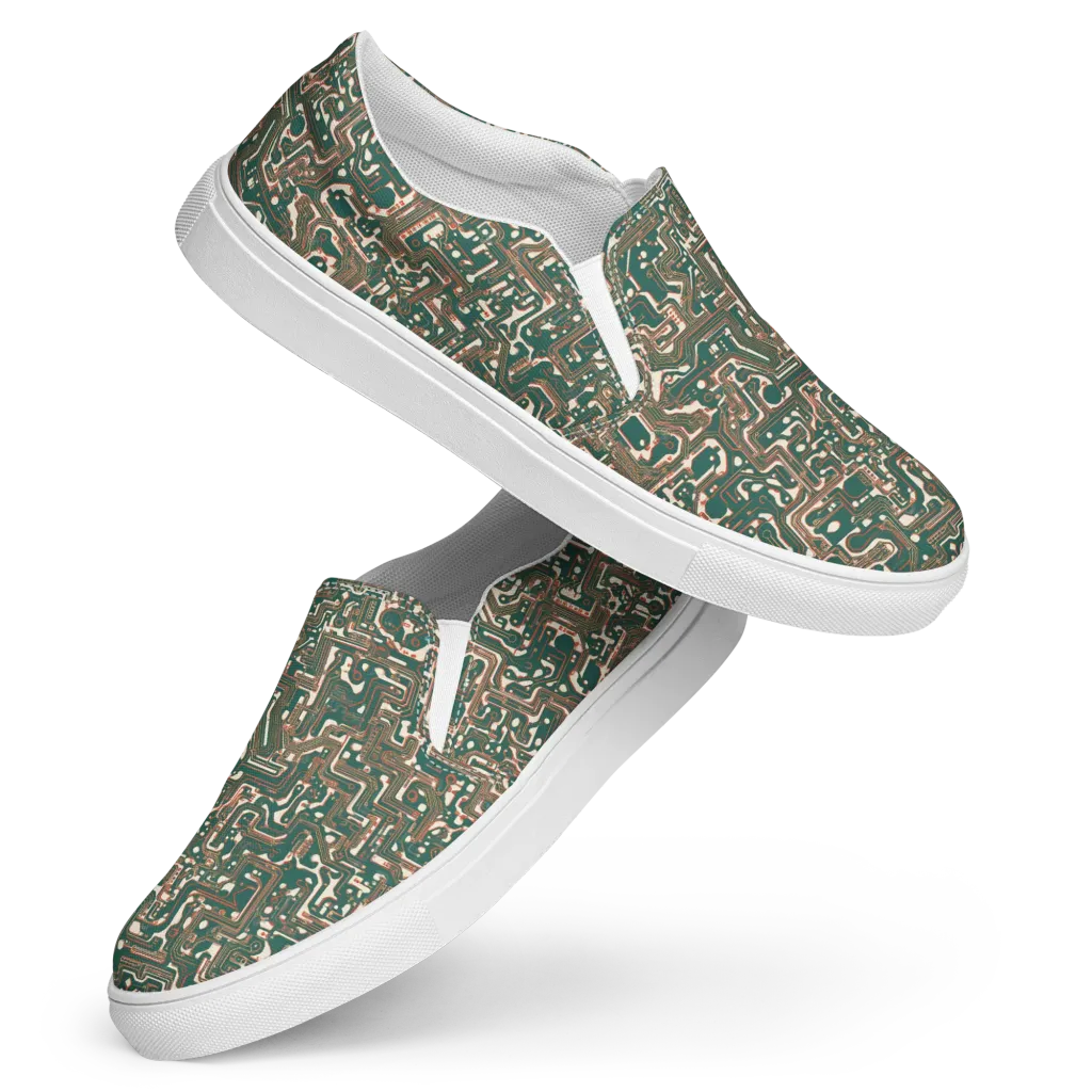 Copper Circuit on Women's Slip-On Canvas Shoes — Front