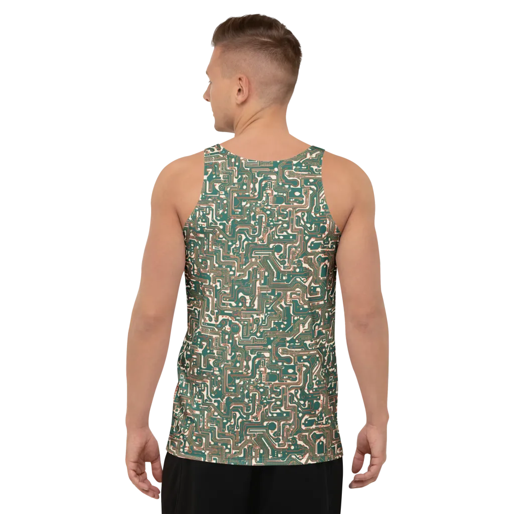 Copper Circuit on Men's Tank Top — Back
