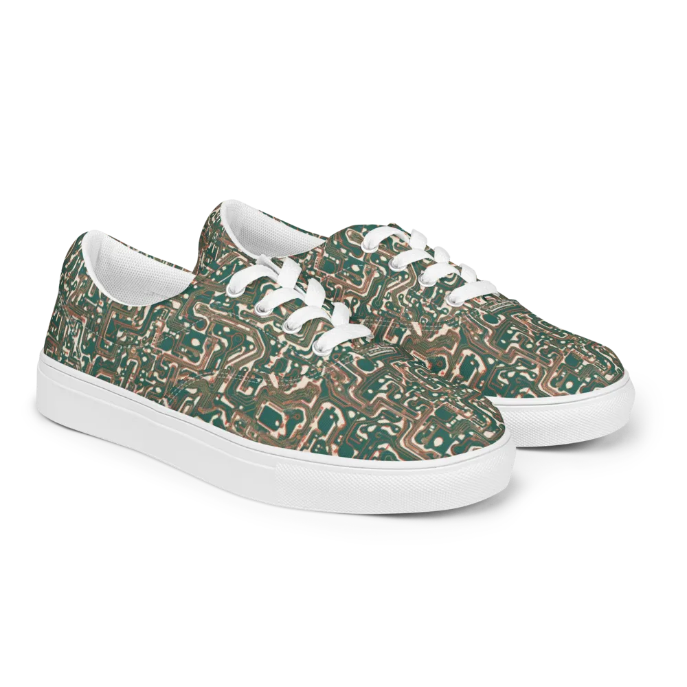 Copper Circuit on Men's Lace-Up Canvas Shoes — Right Front