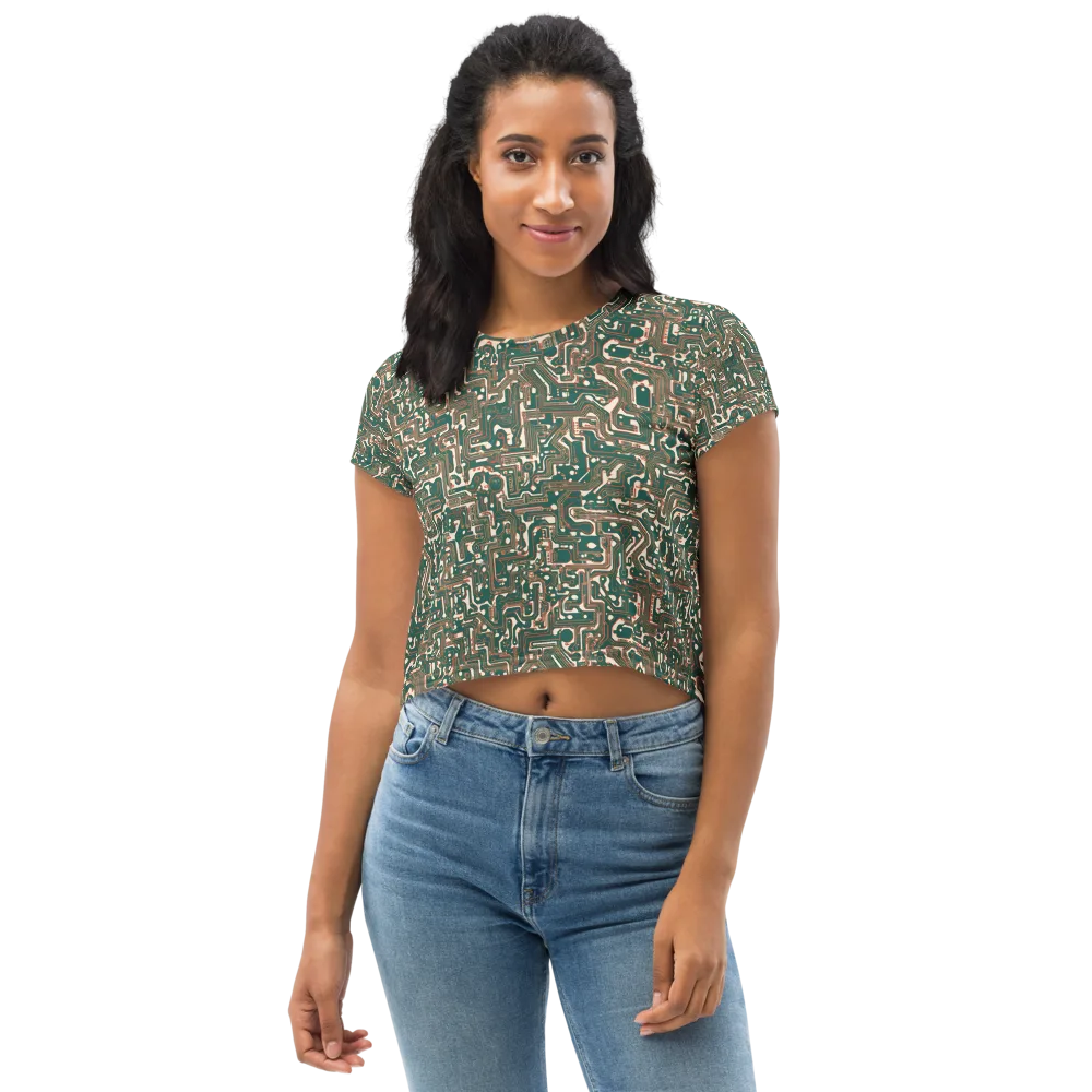 Copper Circuit on Crop Tee — Front
