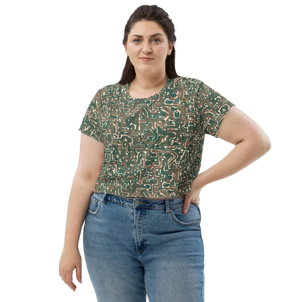 Copper Circuit on Crop Tee — Front
