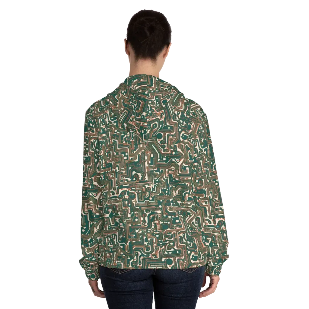 Copper Circuit on Women's Full-Zip Hoodie — Back On Person