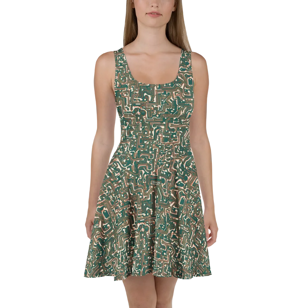 Copper Circuit on Skater Dress — Front