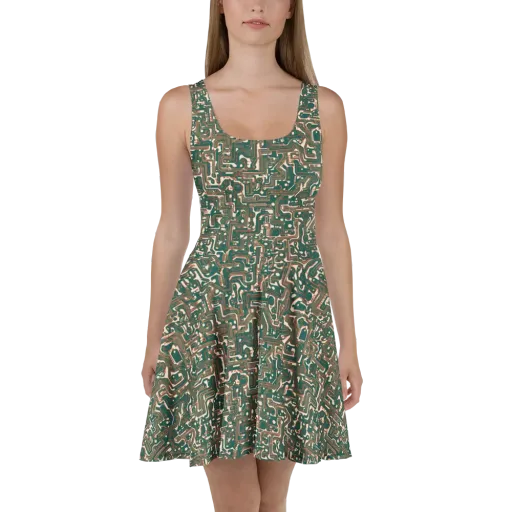 Copper Circuit on a Skater Dress