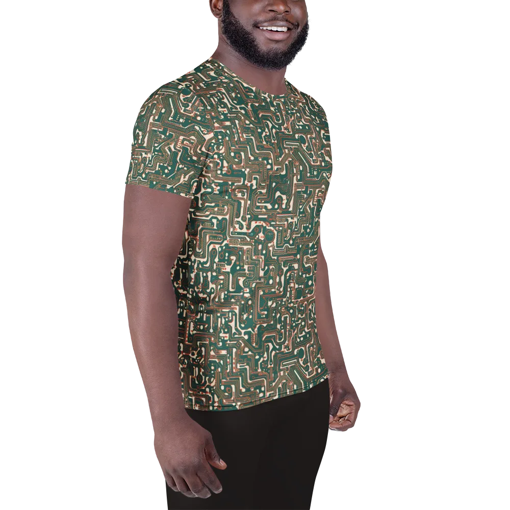 Copper Circuit on Men's Athletic T-Shirt — Right