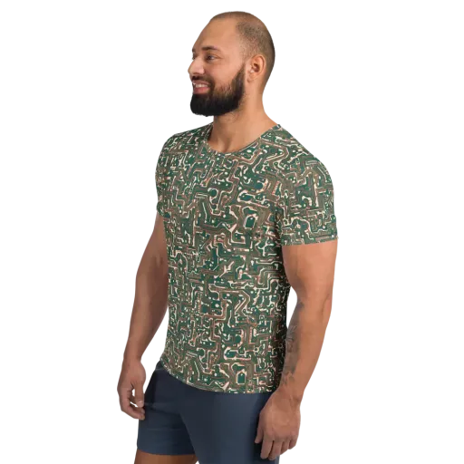 Copper Circuit on a Men's Athletic T-Shirt