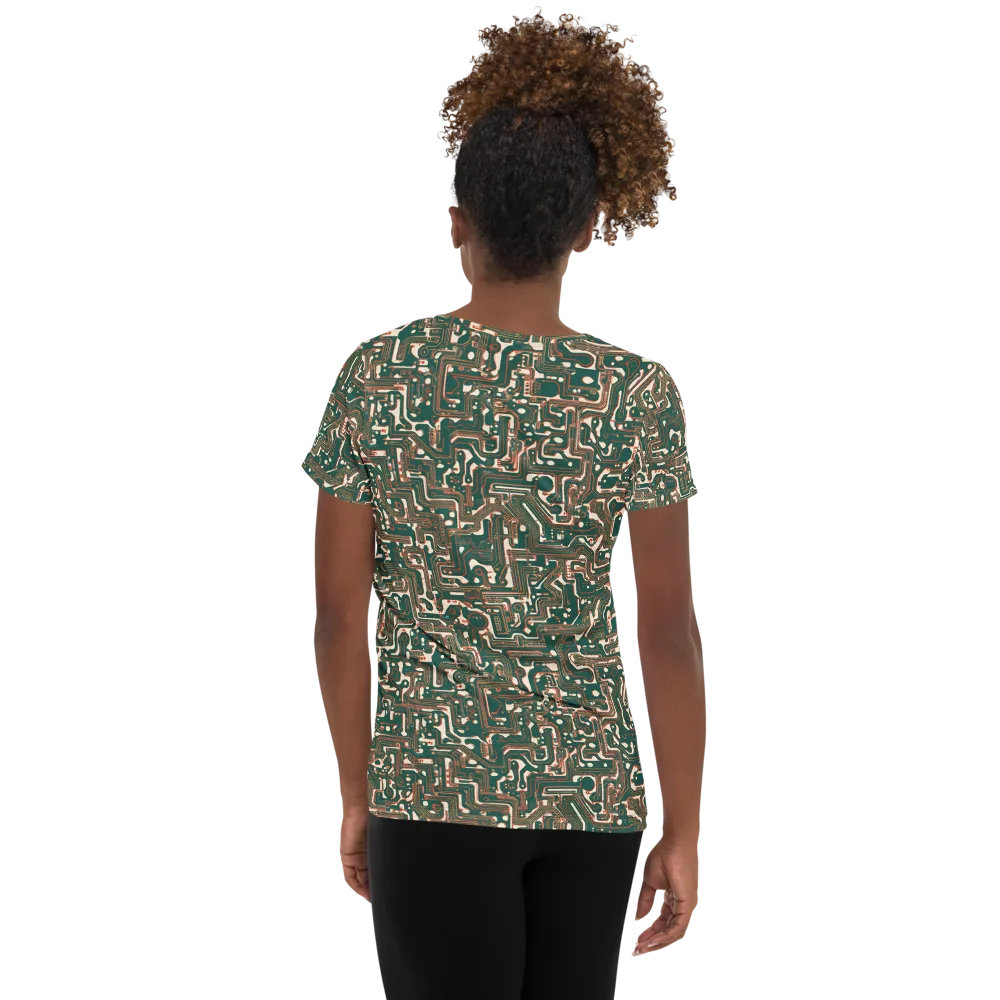 Copper Circuit on Women's Athletic T-Shirt — Back