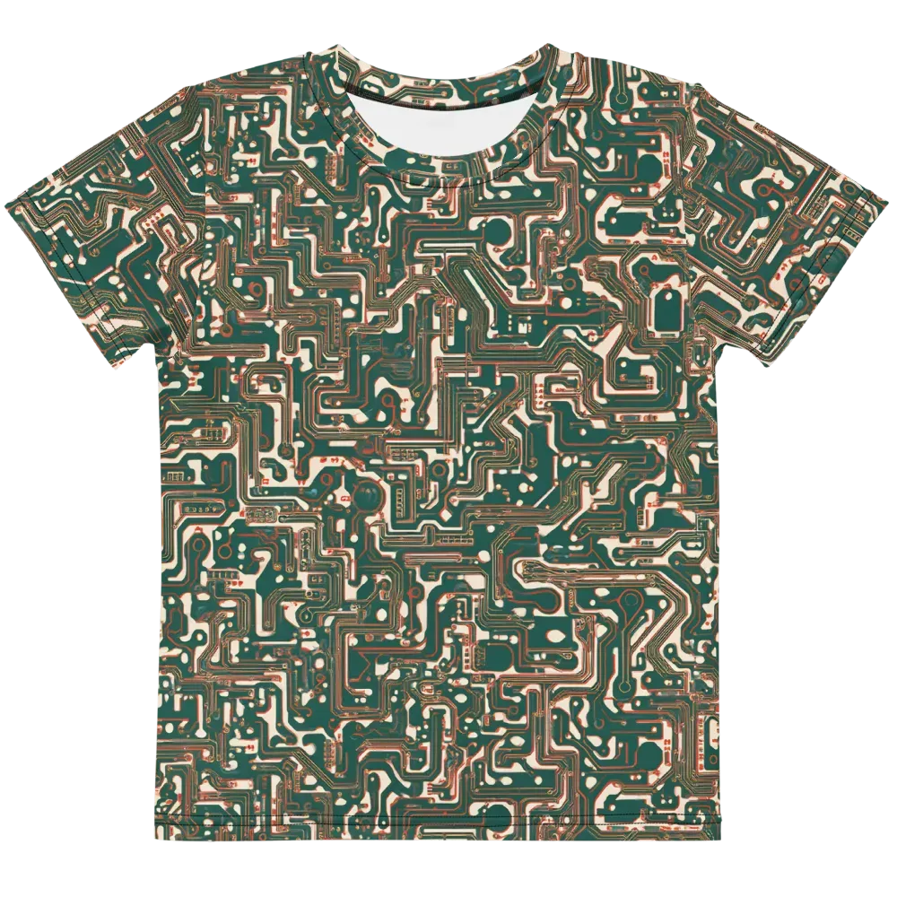 Copper Circuit on Kids Crew Neck T-Shirt — Front