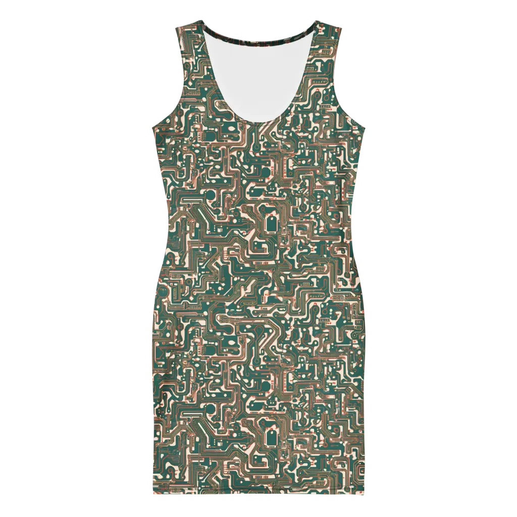 Copper Circuit on Bodycon Dress — Front