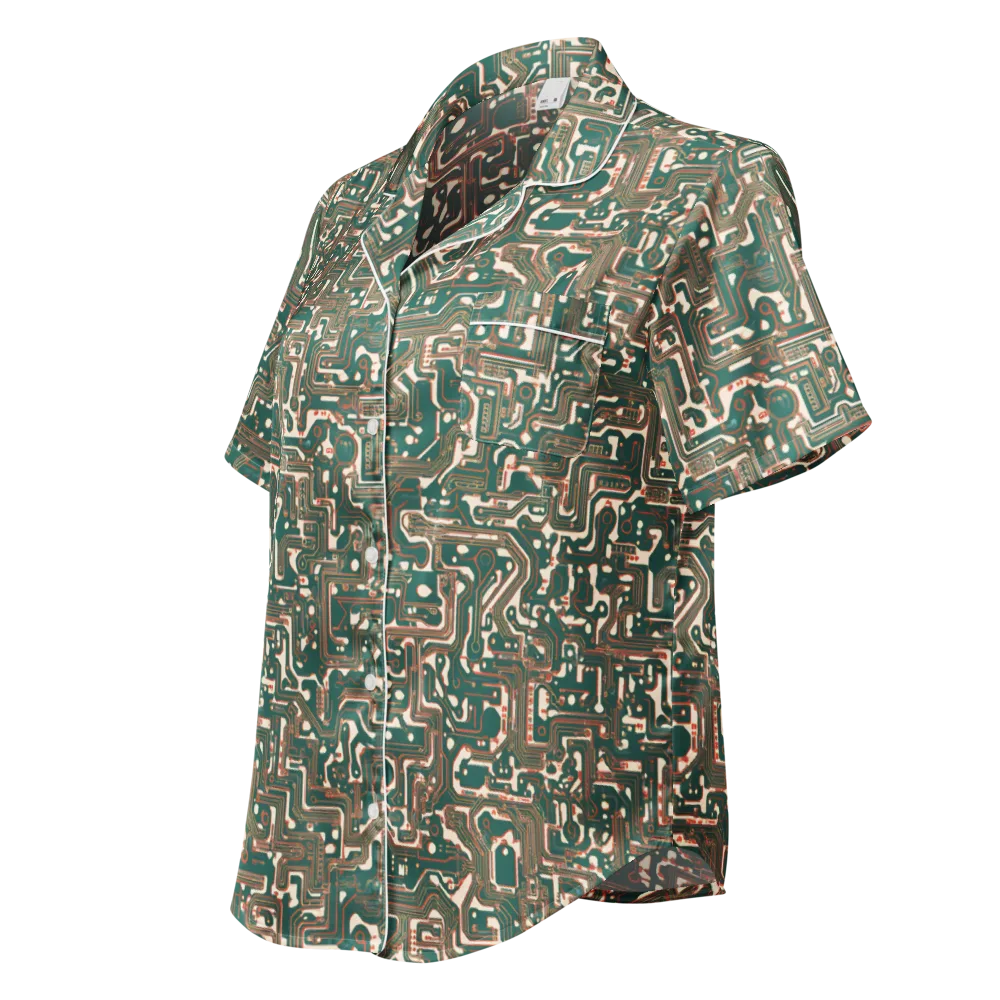 Copper Circuit on Women's Short Sleeve Pajama Top — Left Front
