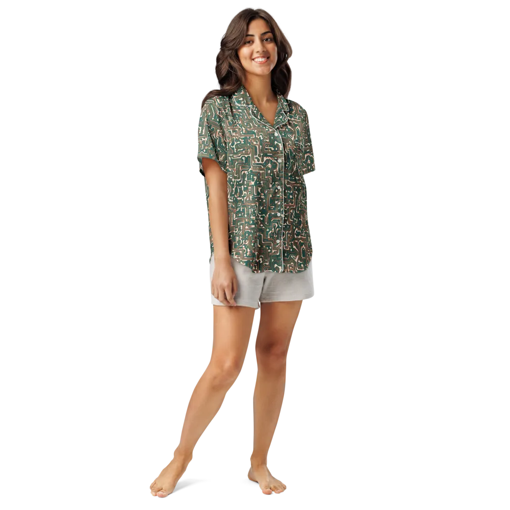 Copper Circuit on Women's Short Sleeve Pajama Top — Front