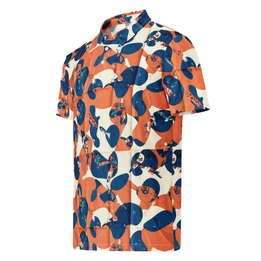Koi Pop on Men's Slim Fit Polo Shirt — Left Front