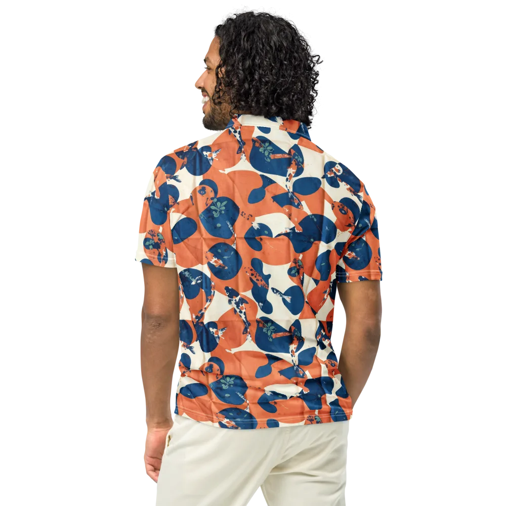 Koi Pop on Men's Slim Fit Polo Shirt — Back