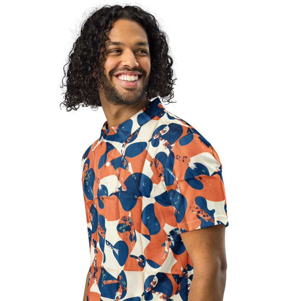 Koi Pop on Men's Slim Fit Polo Shirt — Left Front