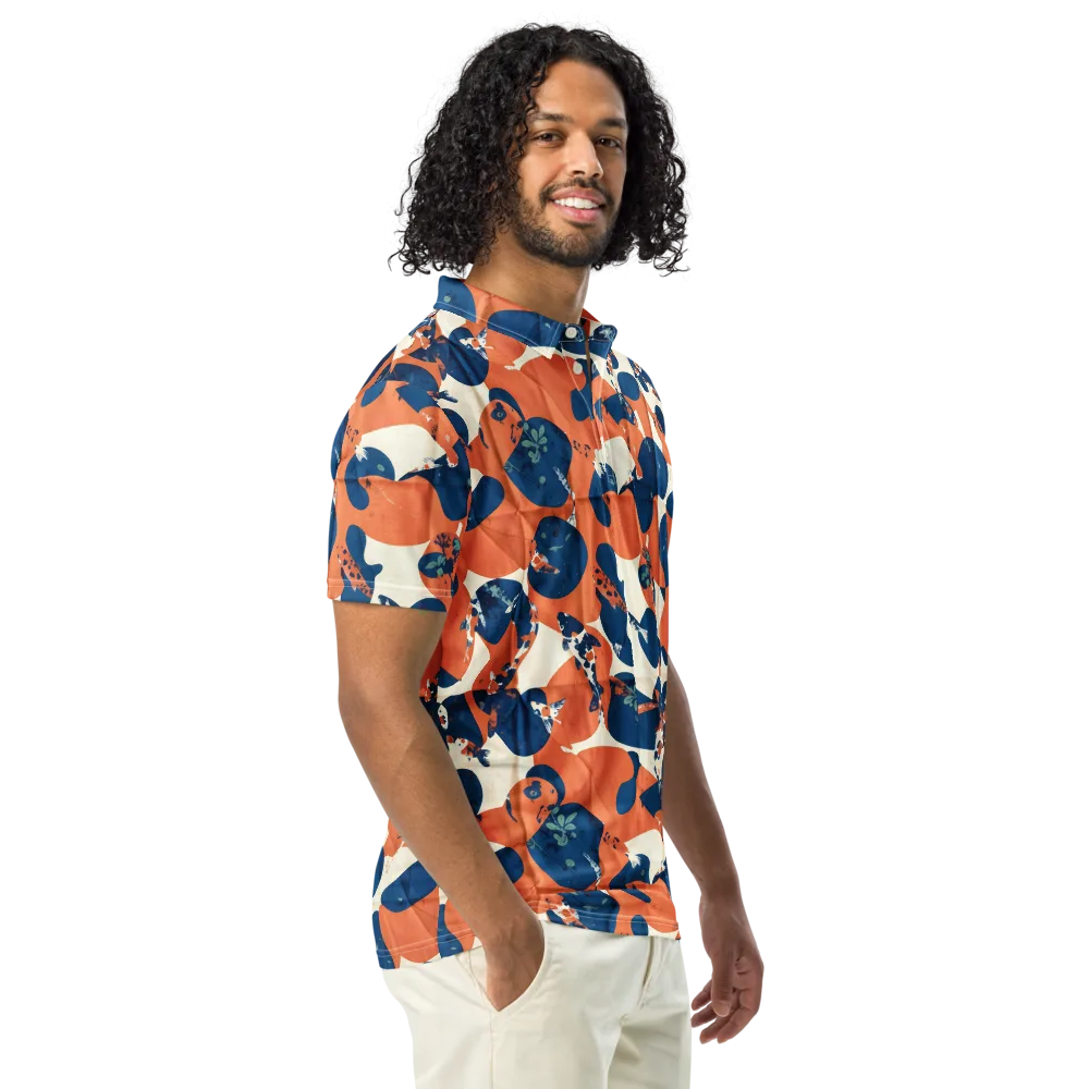 Koi Pop on Men's Slim Fit Polo Shirt — Right Front