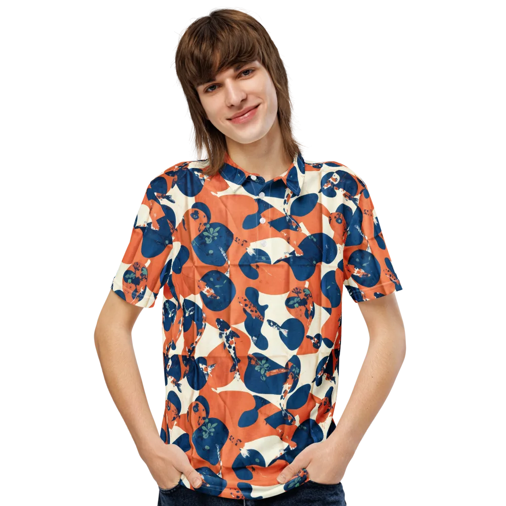 Koi Pop on Men's Slim Fit Polo Shirt — Front
