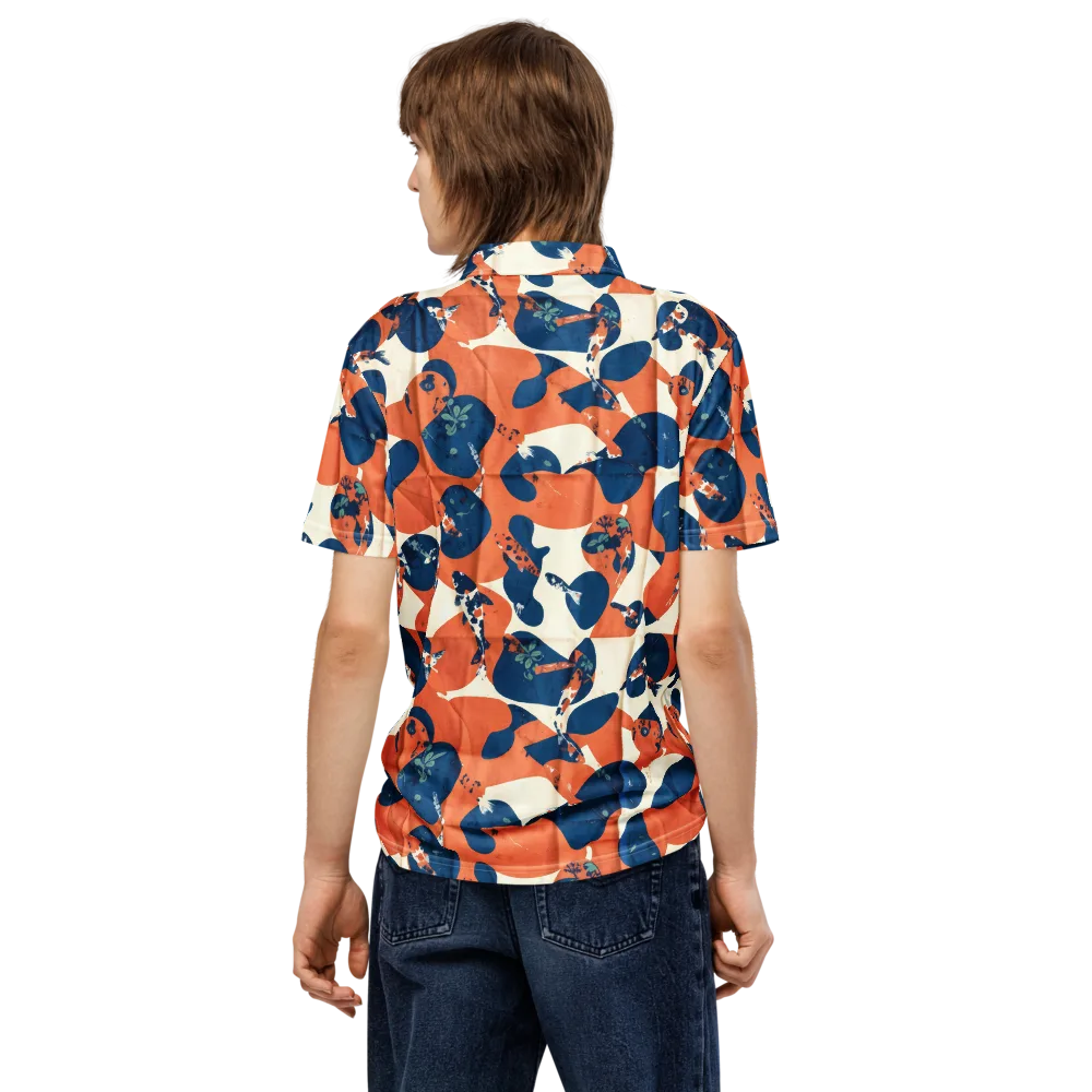Koi Pop on Men's Slim Fit Polo Shirt — Back