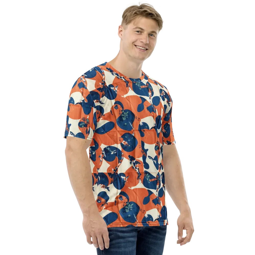 Koi Pop on Men's Crew Neck T-Shirt — Right
