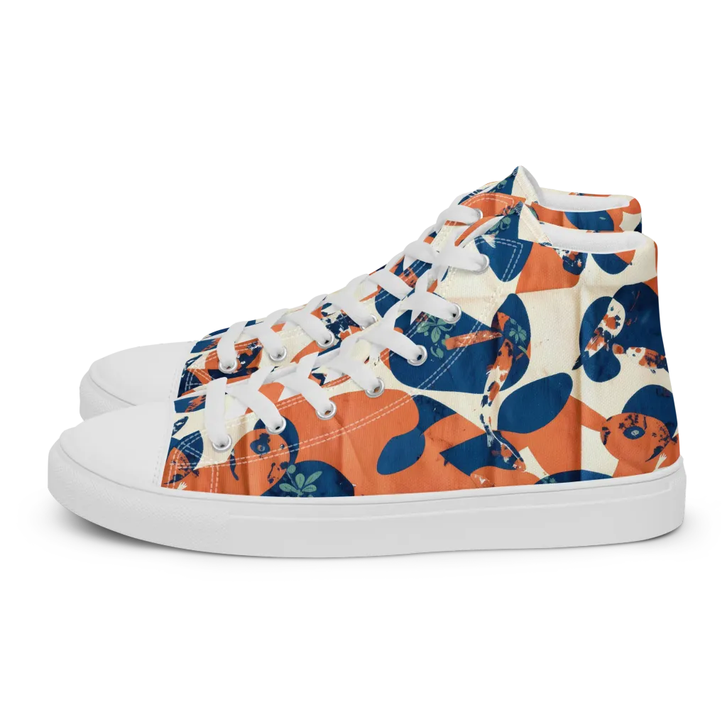 Koi Pop on Men's High Top Canvas Shoes — Left