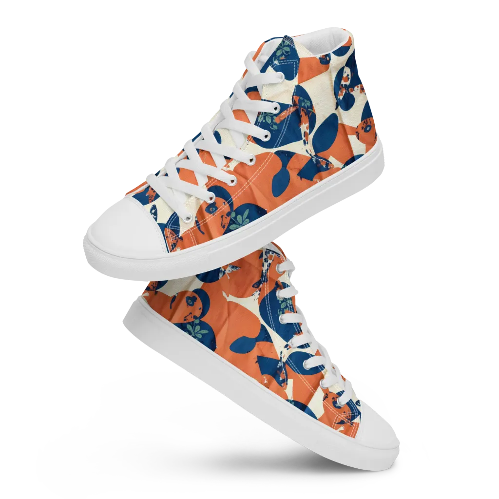 Koi Pop on Men's High Top Canvas Shoes — Front