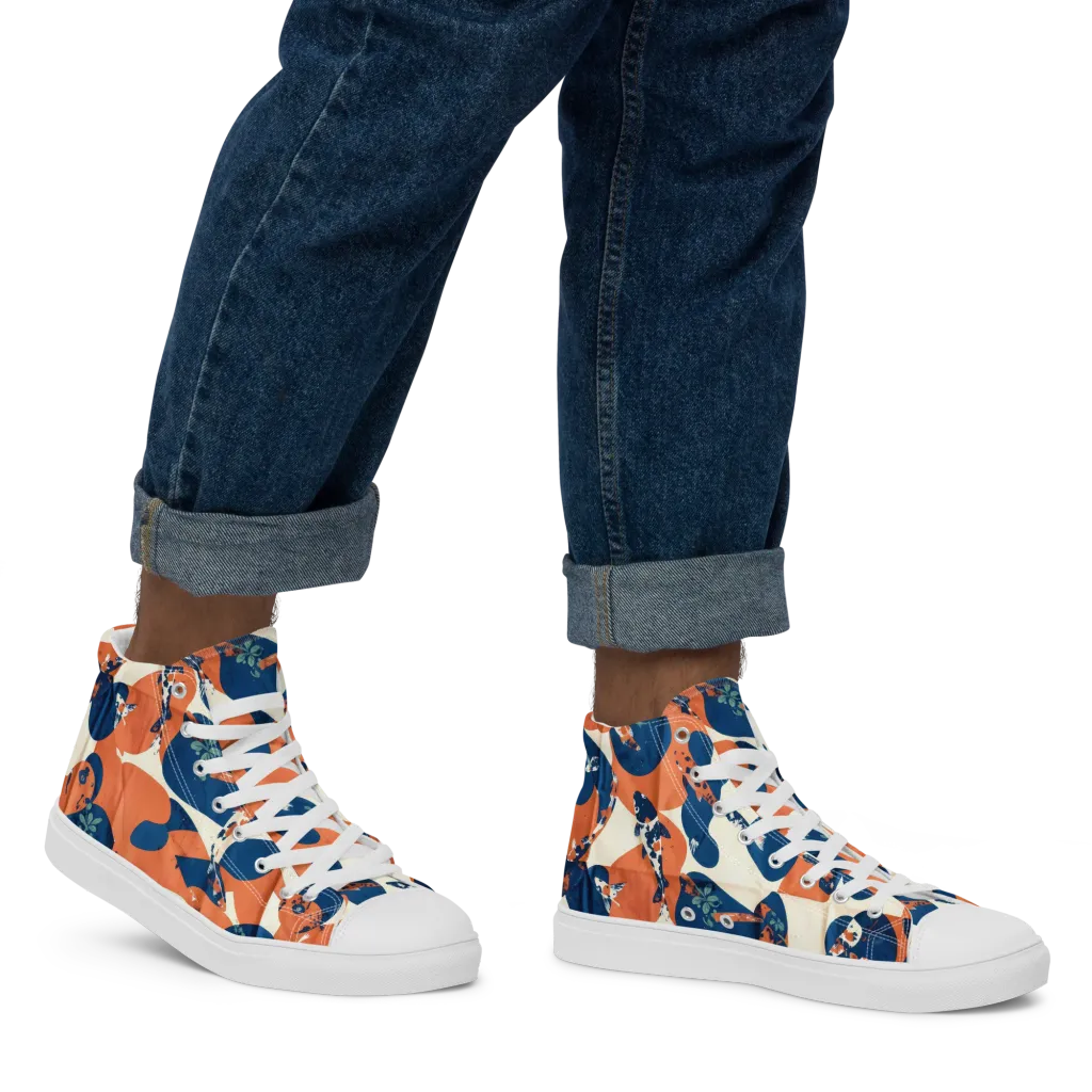 Koi Pop on Men's High Top Canvas Shoes — Right