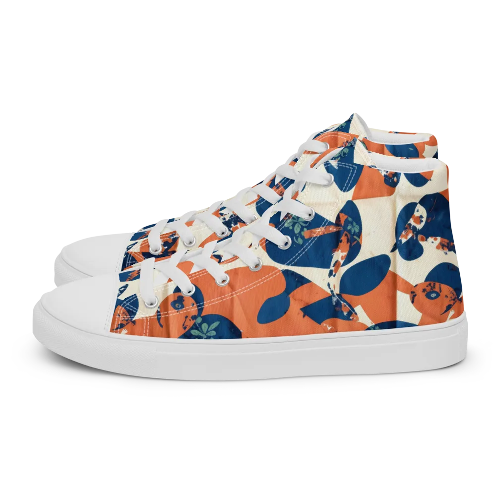 Koi Pop on Women's High Top Canvas Shoes — Left