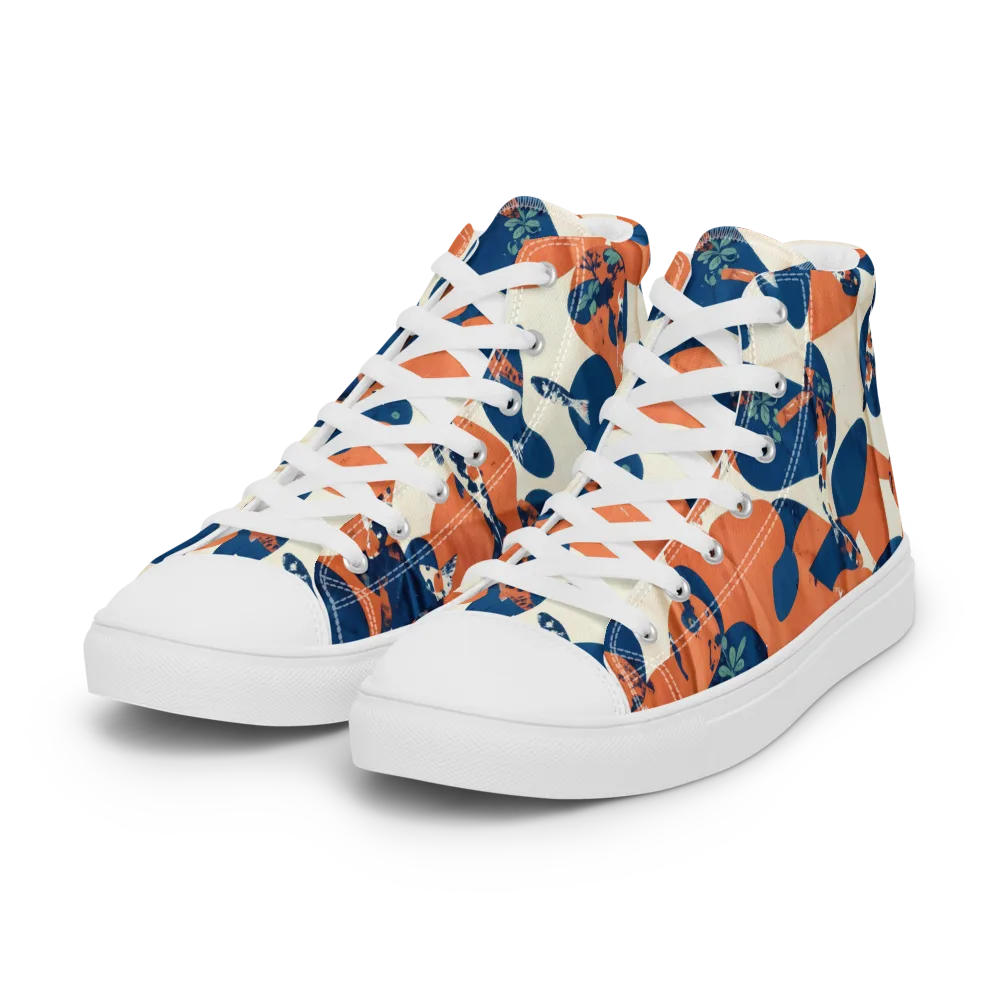 Koi Pop on Women's High Top Canvas Shoes — Left Front