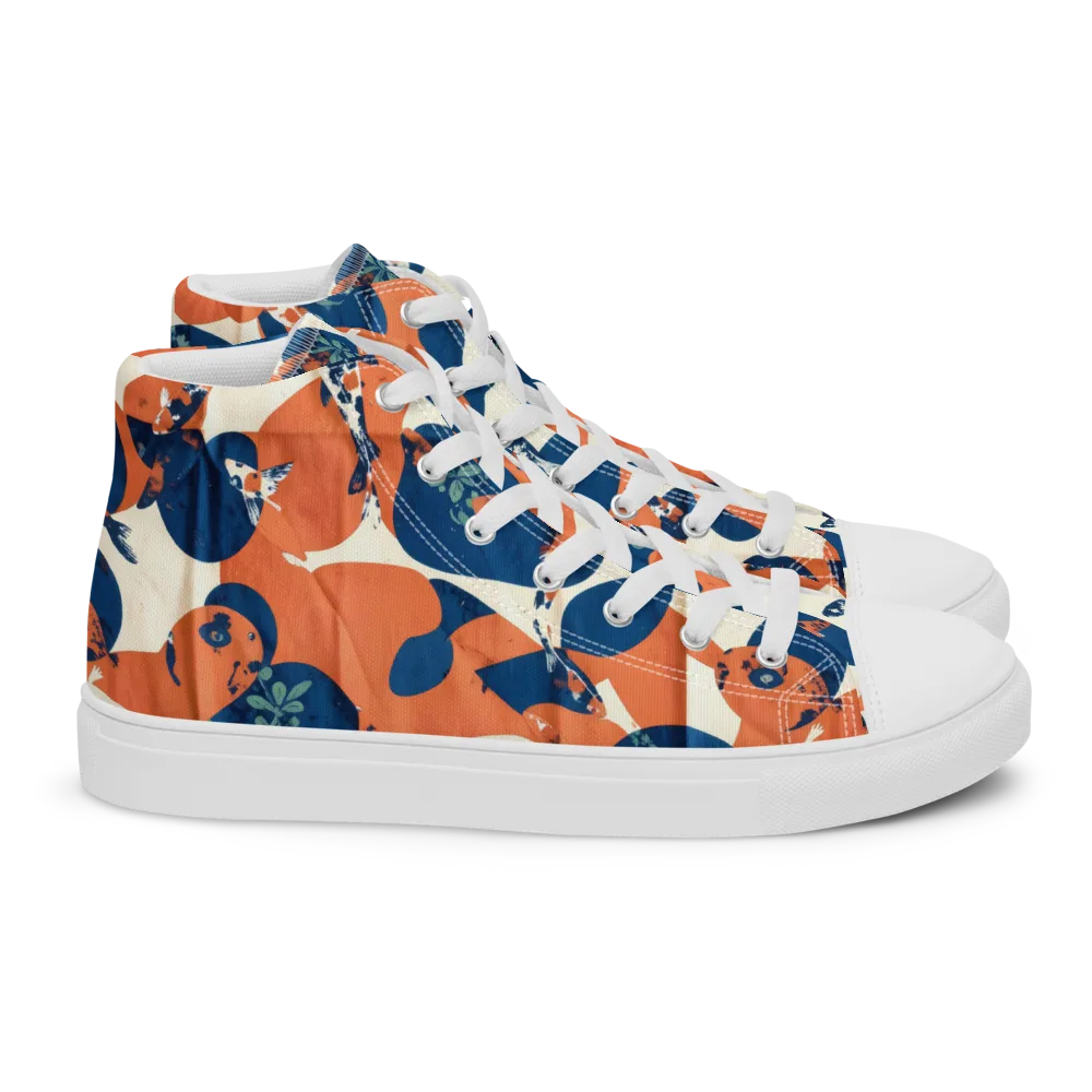 Koi Pop on Women's High Top Canvas Shoes — Right