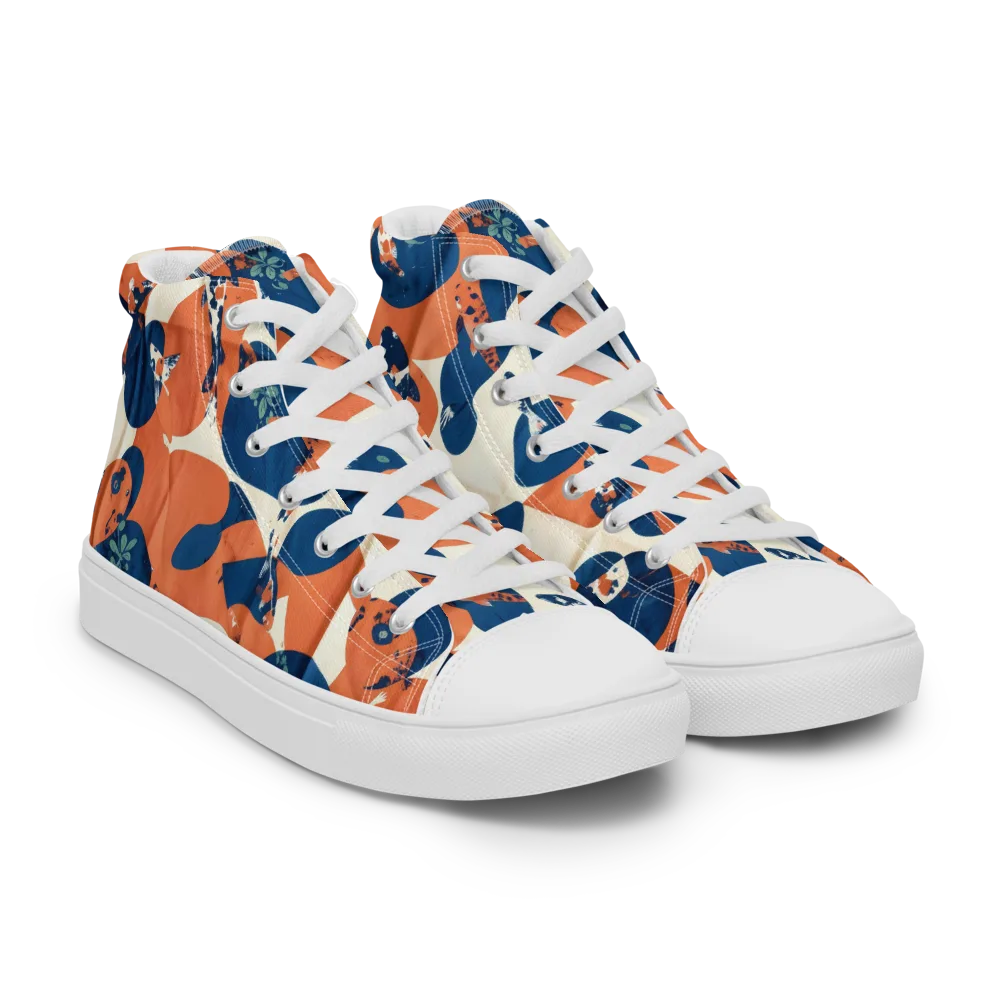 Koi Pop on Women's High Top Canvas Shoes — Right Front